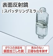 表面反射鏡(スパッタリングミラー)／ガラスの表面を鏡面加工した鏡／青みの無い正確な色を映す