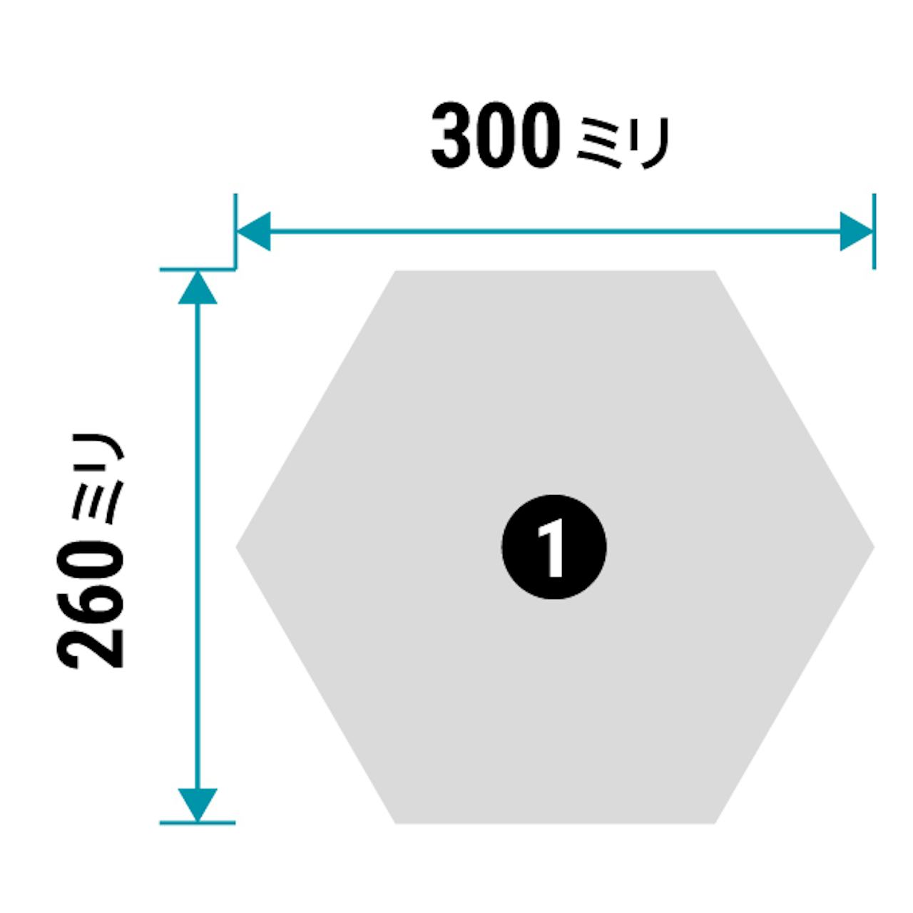 300×260ミリ - 「ステッカーミラー」六角形