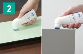 「ミラテクト(鏡用簡易腐食防止塗料)」の使い方②/鏡の裏面全体・縁に塗料を塗る