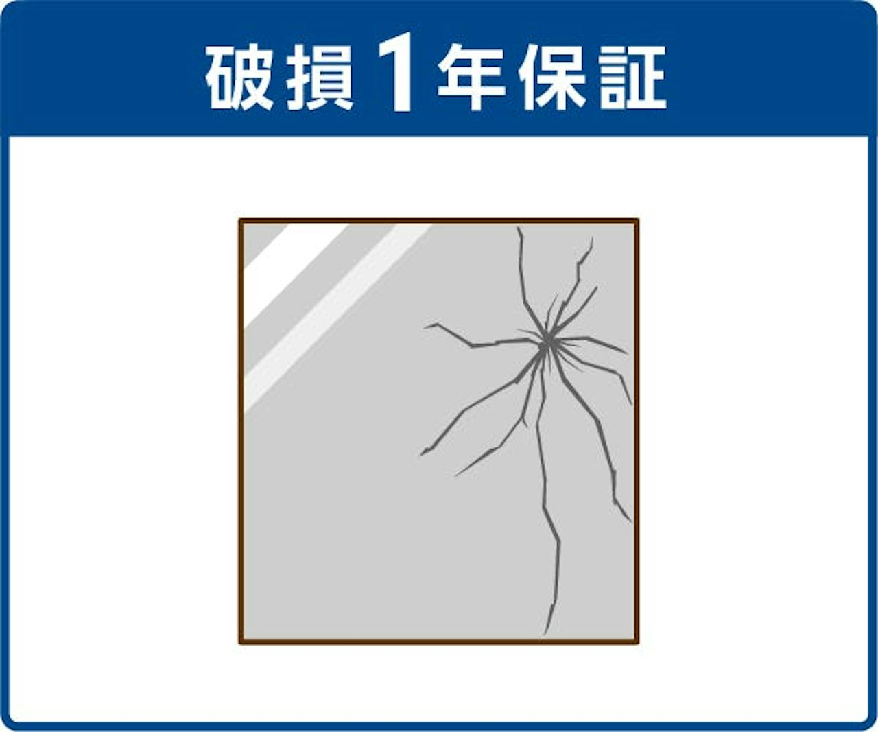 張り替え後、1年以内に鏡を誤って割ってしまった場合、鏡を無償交換