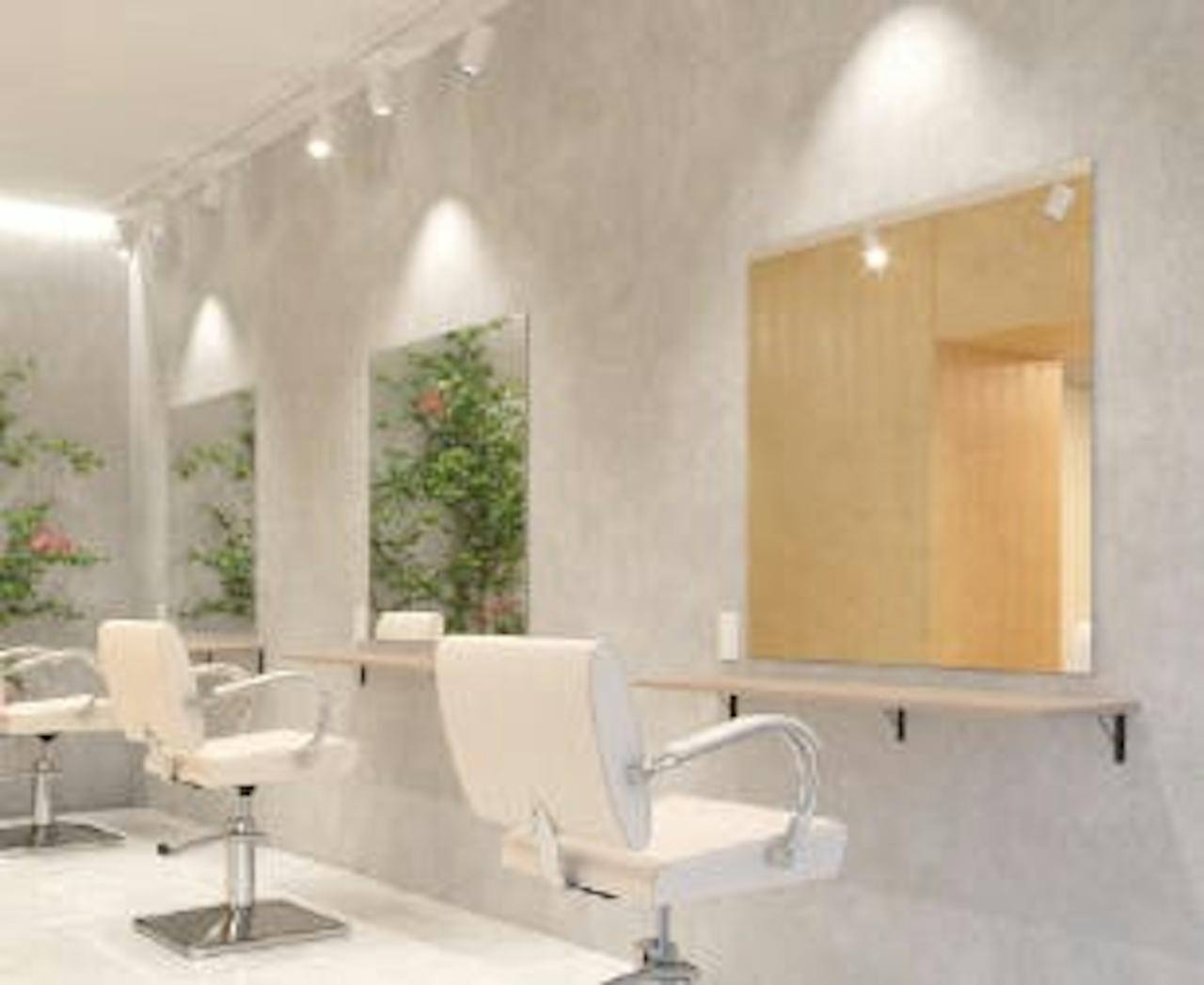 店舗内装の鏡の施工・交換事例