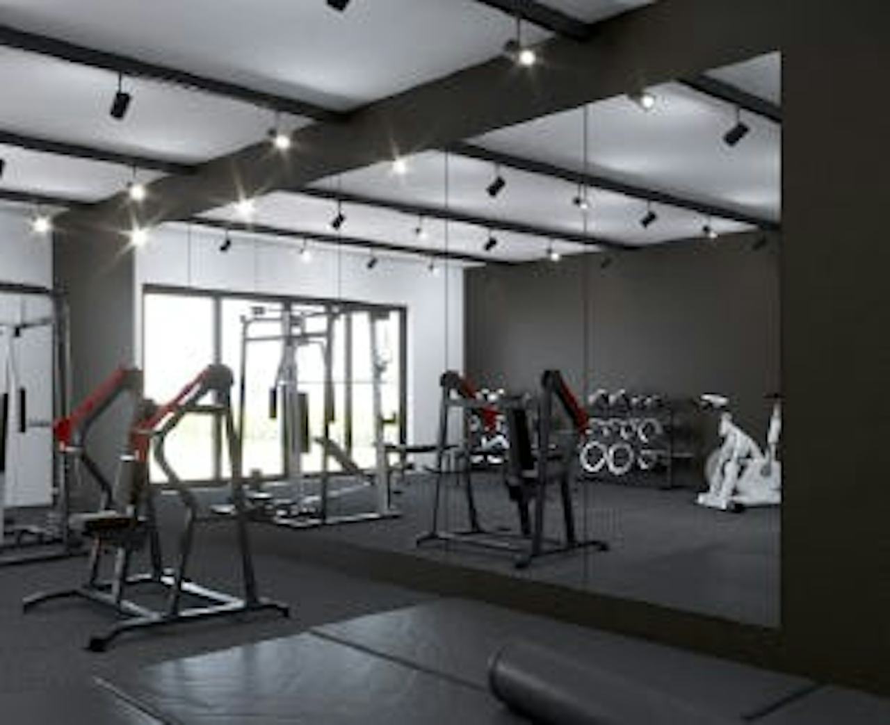 ジムの鏡の施工・交換事例