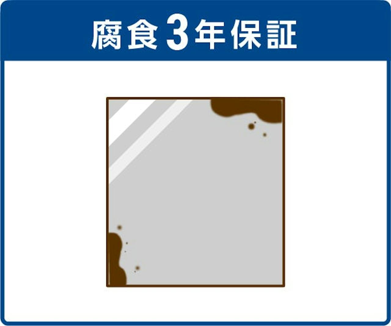 3年以内に「防湿ミラー(浴室用ミラー)」が腐食した場合、鏡を無償交換