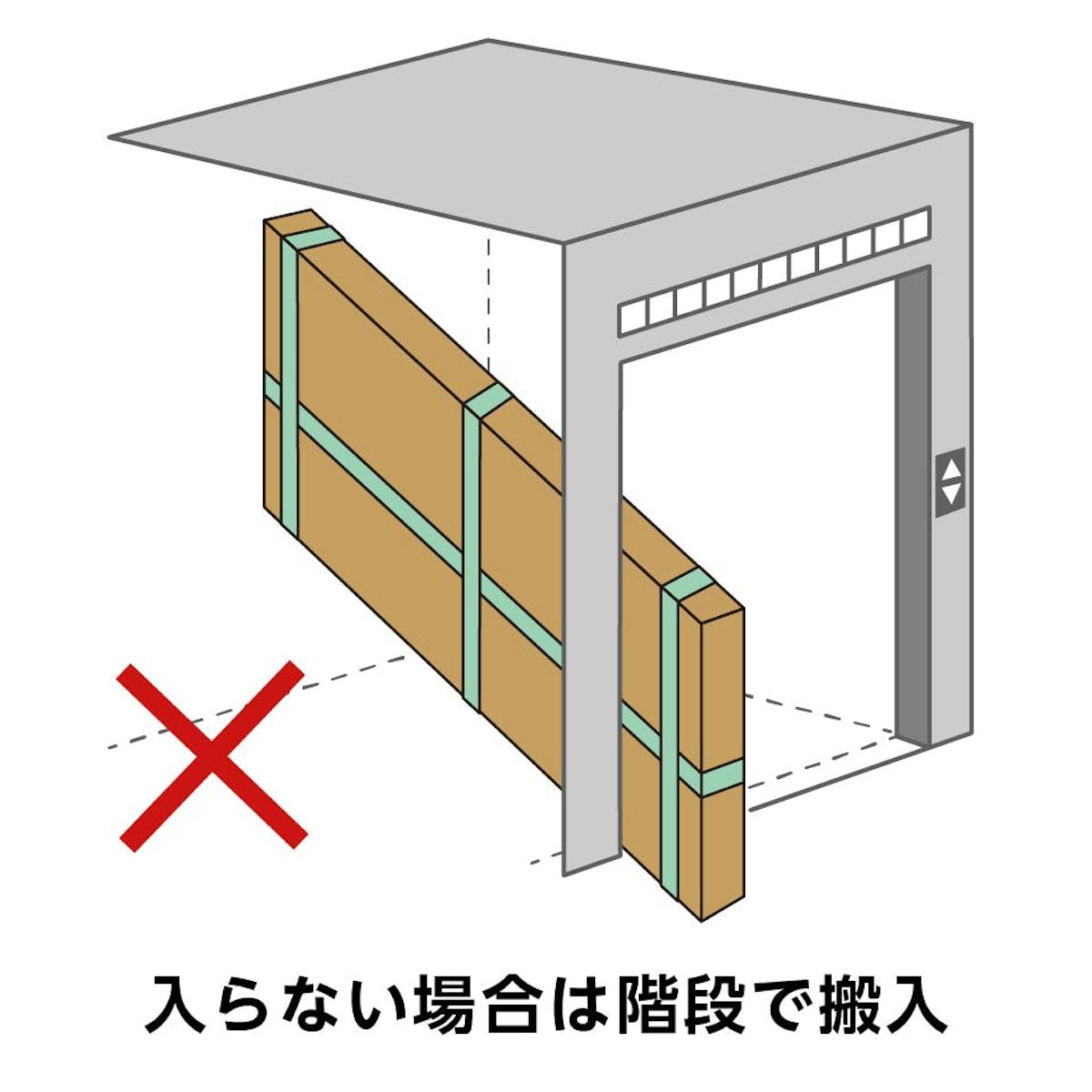 エレベーターで鏡を搬入する場合の注意⑵