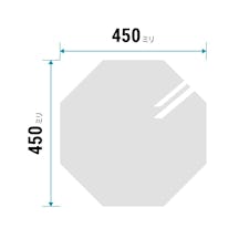 八角形ガラスミラー(直径450ミリ) - 貼り付け鏡タイプの売れ筋玄関姿見