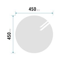 円形ガラスミラー(直径450ミリ) - 貼り付け鏡タイプの売れ筋玄関姿見