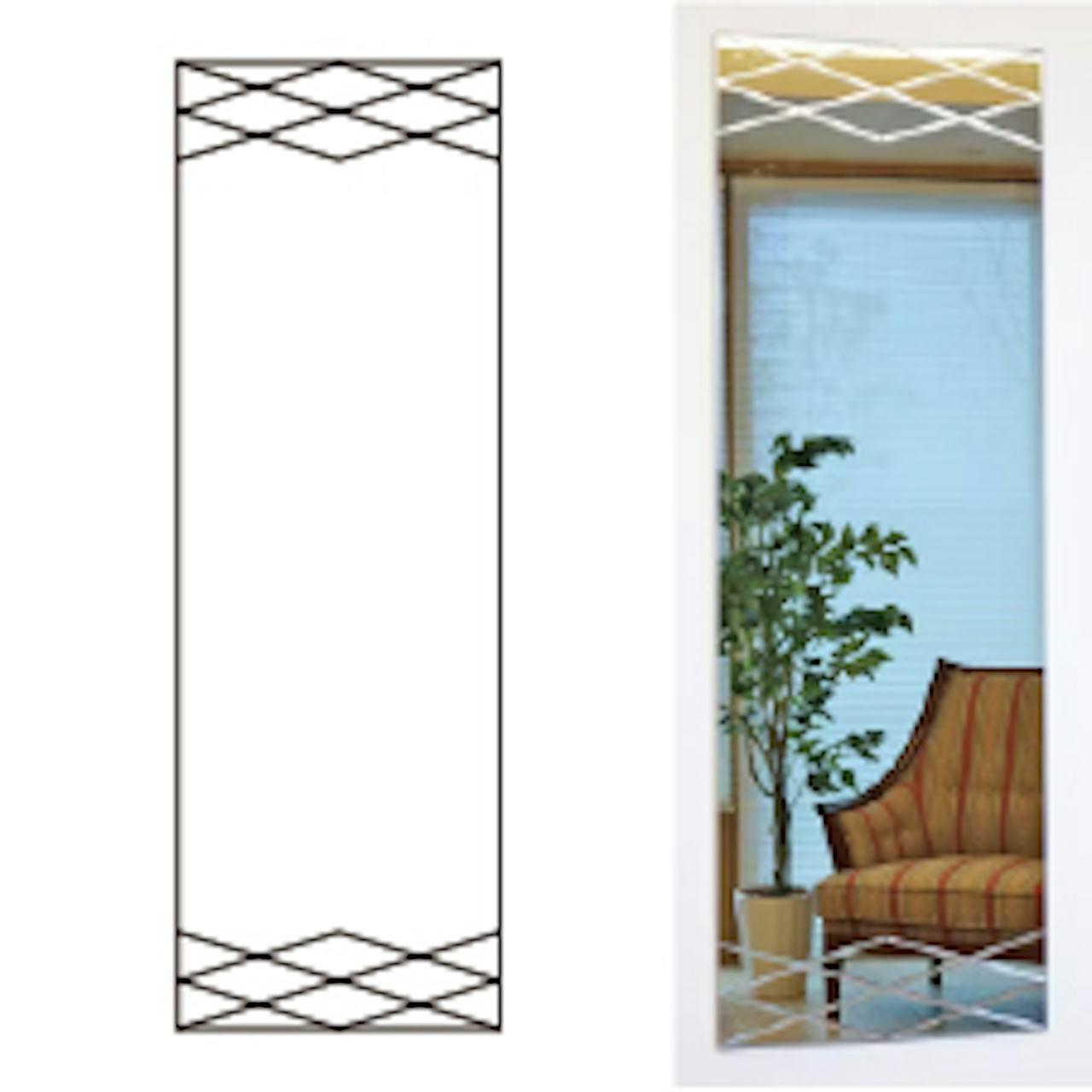 鏡の表面を彫る「Vカット加工」の規格デザイン⑧/サンドリヨン