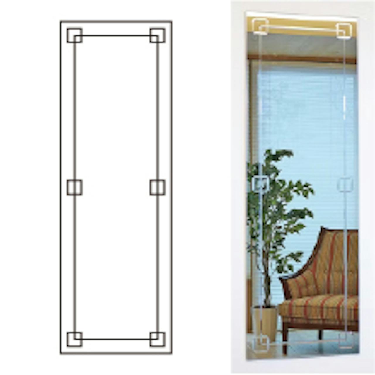 鏡の表面を彫る「Vカット加工」の規格デザイン⑫/リヴァージュ