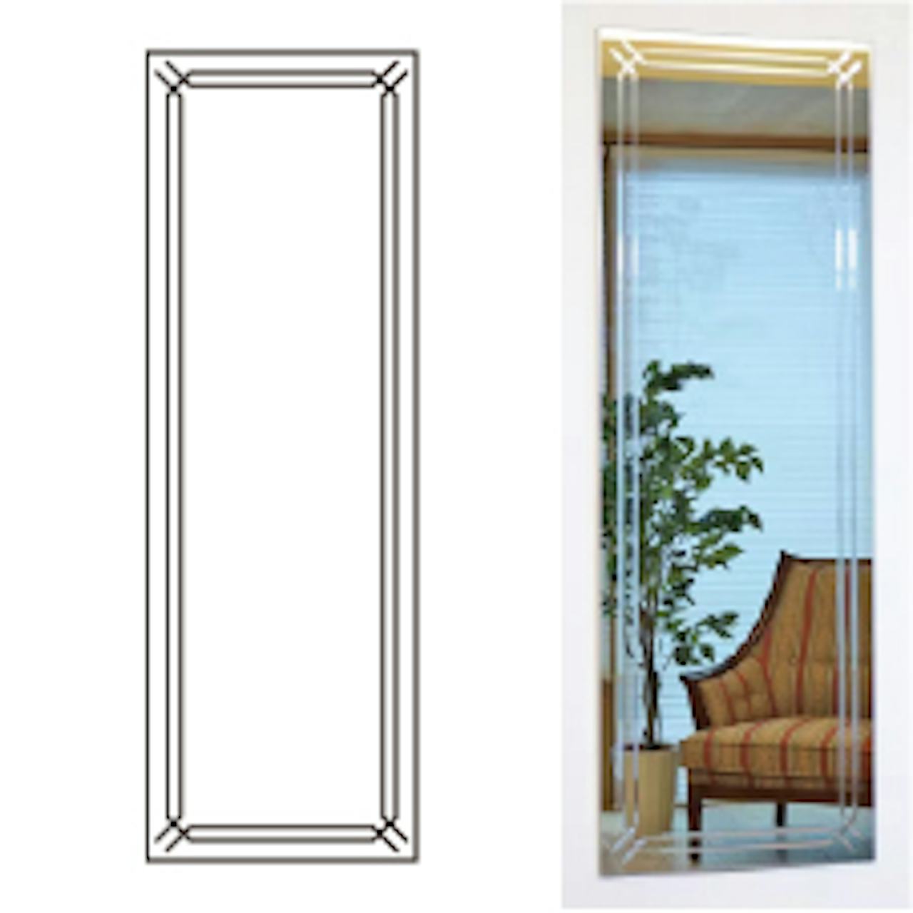 鏡の表面を彫る「Vカット加工」の規格デザイン③/アコール