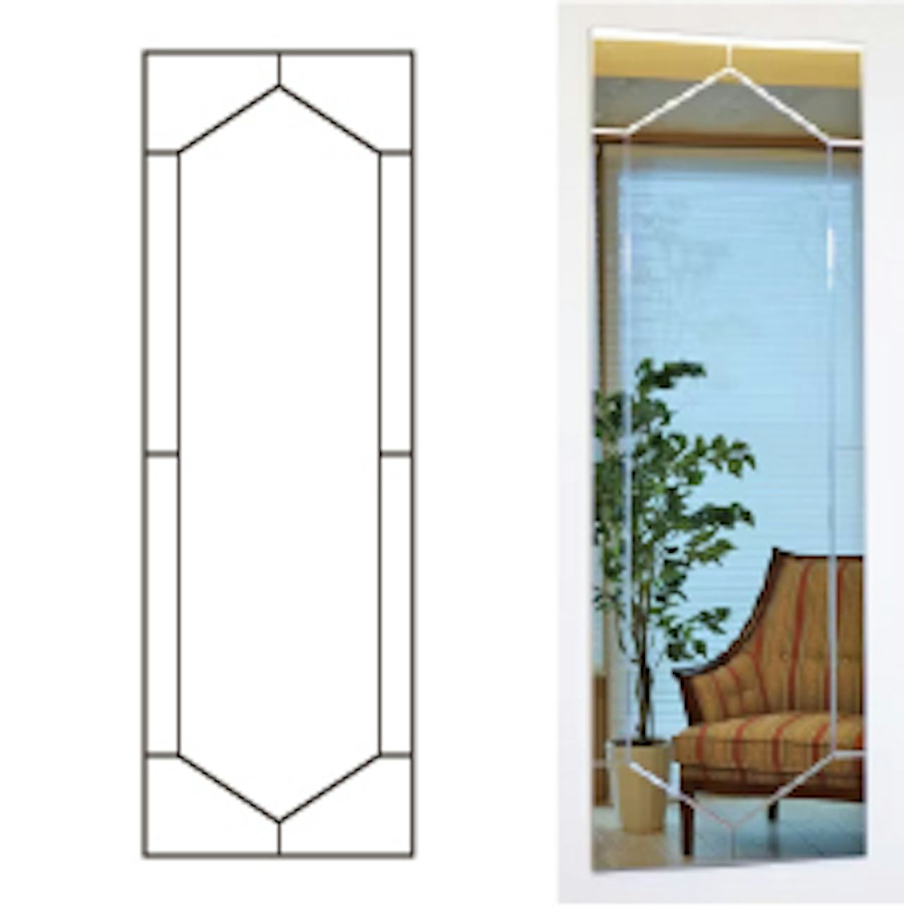 鏡の表面を彫る「Vカット加工」の規格デザイン①/エクリール