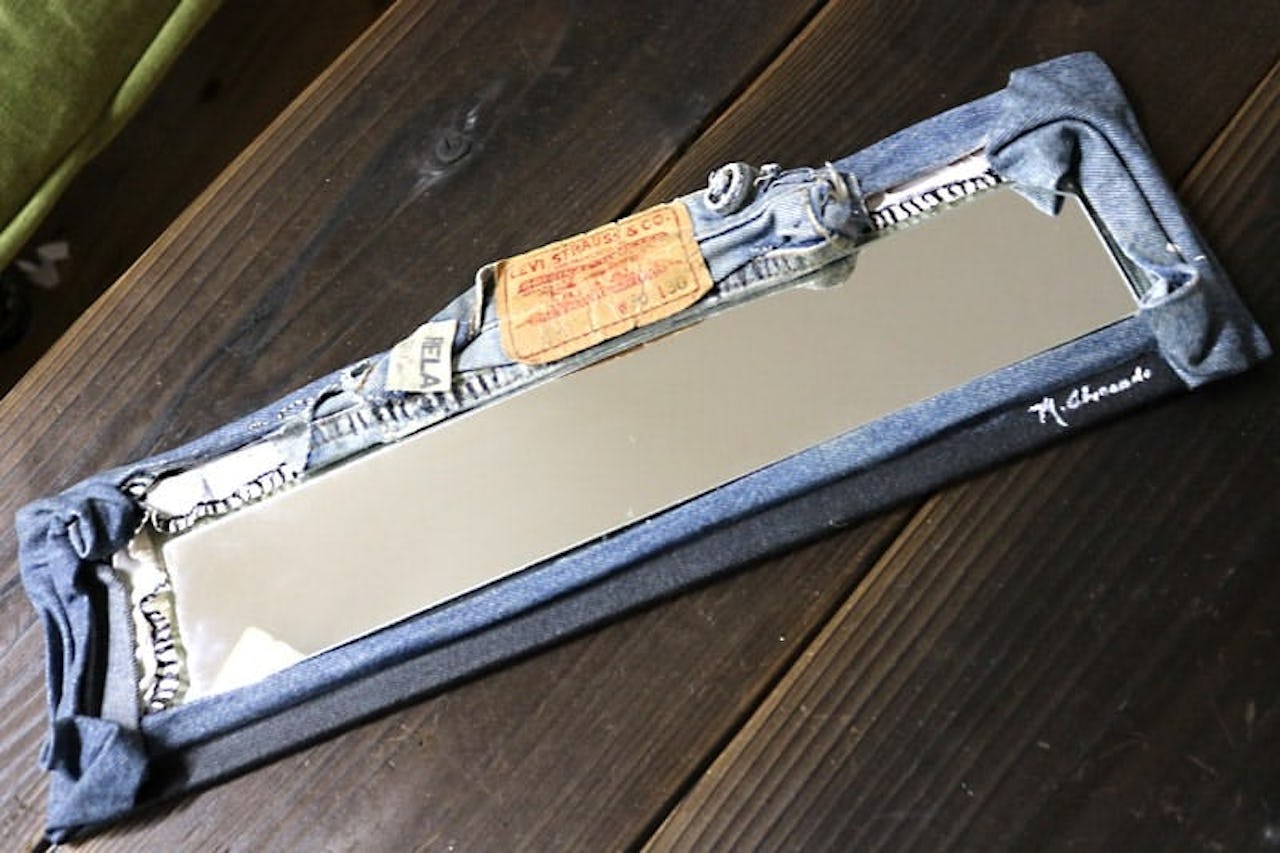 デニム生地の鏡修理に使用した「ガラスミラー」(4)