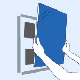 接着剤で壁に貼る