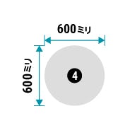 クリアミラー - 円形 600×600ミリ