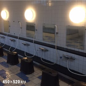 防湿ミラー/お風呂の鏡・浴室鏡 - 使用事例:大浴場の鏡に①