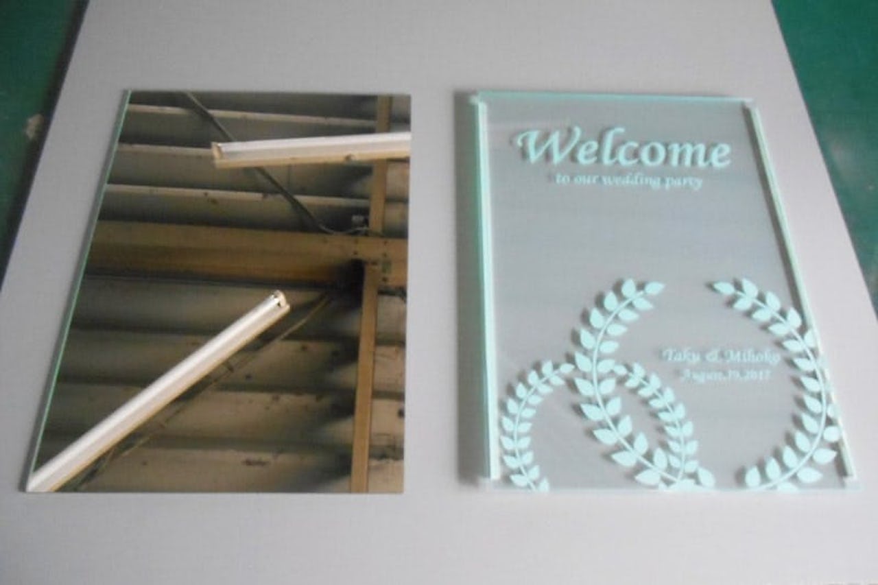 ウェルカムボードに使用した「ガラスミラー」(2)