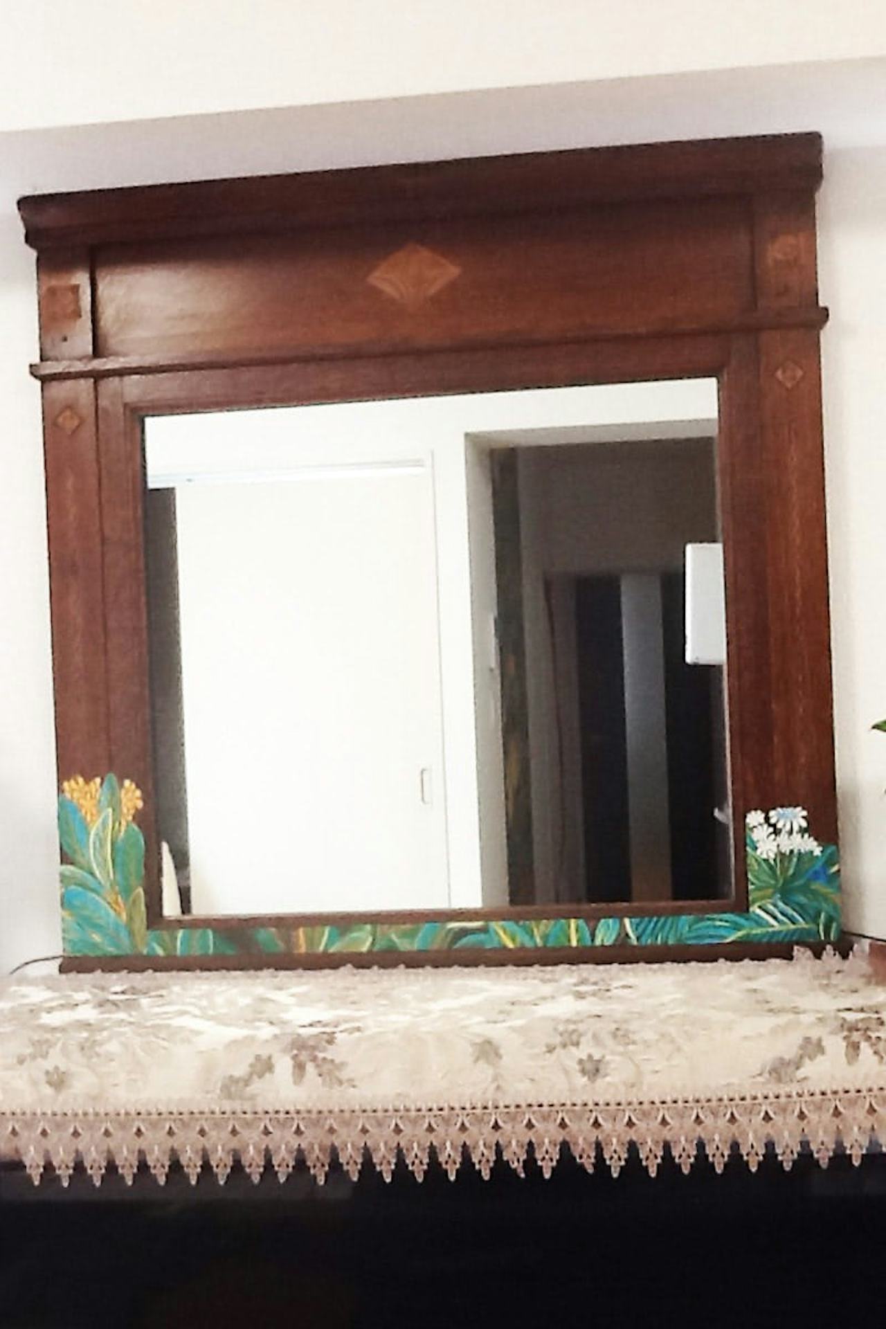 手作りのマントルピースに使用した「ガラスミラー」(2)