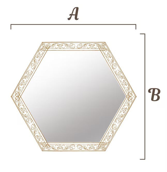 アンティークミラーの六角形の加工料金