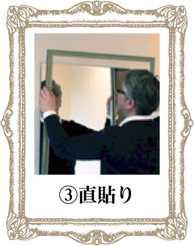 鏡の重量によって決まる取り付け方 ③直貼り