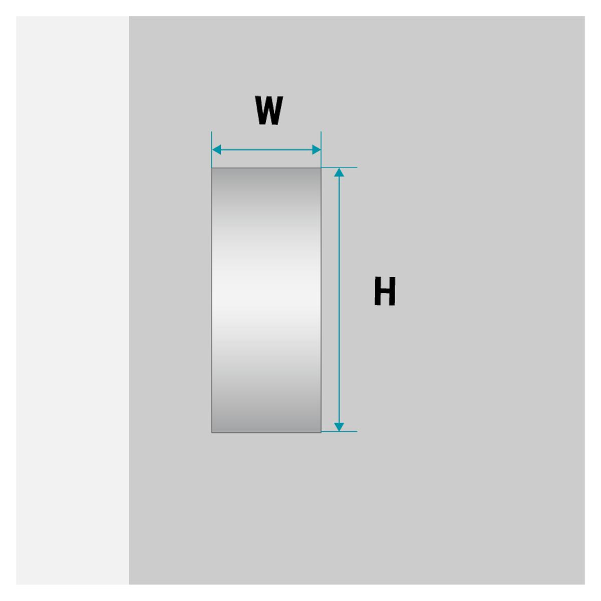 ミラー戸に手を掛けるための「引手加工」のサイズは、鏡の厚みによって決まる