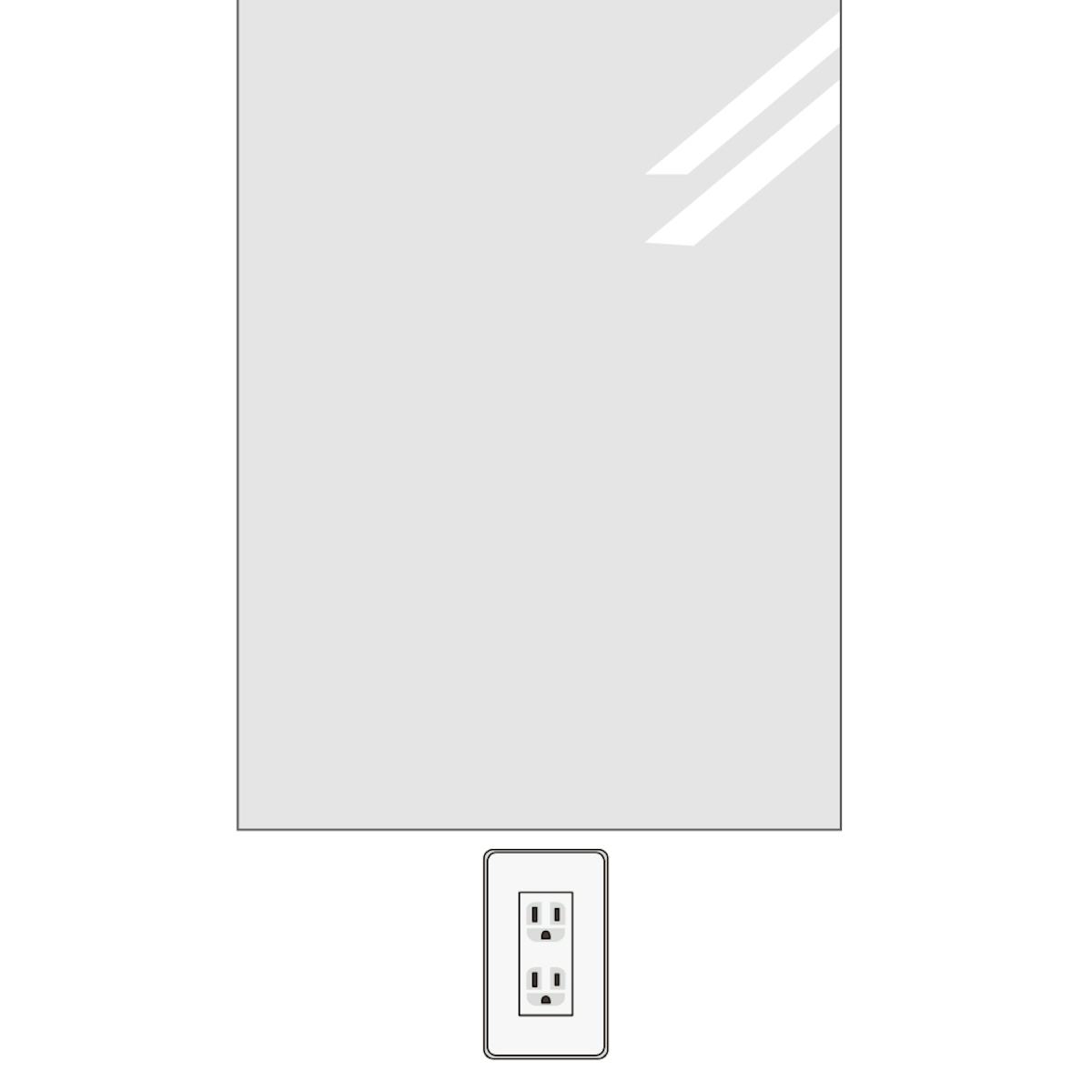 コンセントを避けた鏡の貼り方②コンセントの上部に鏡を貼る