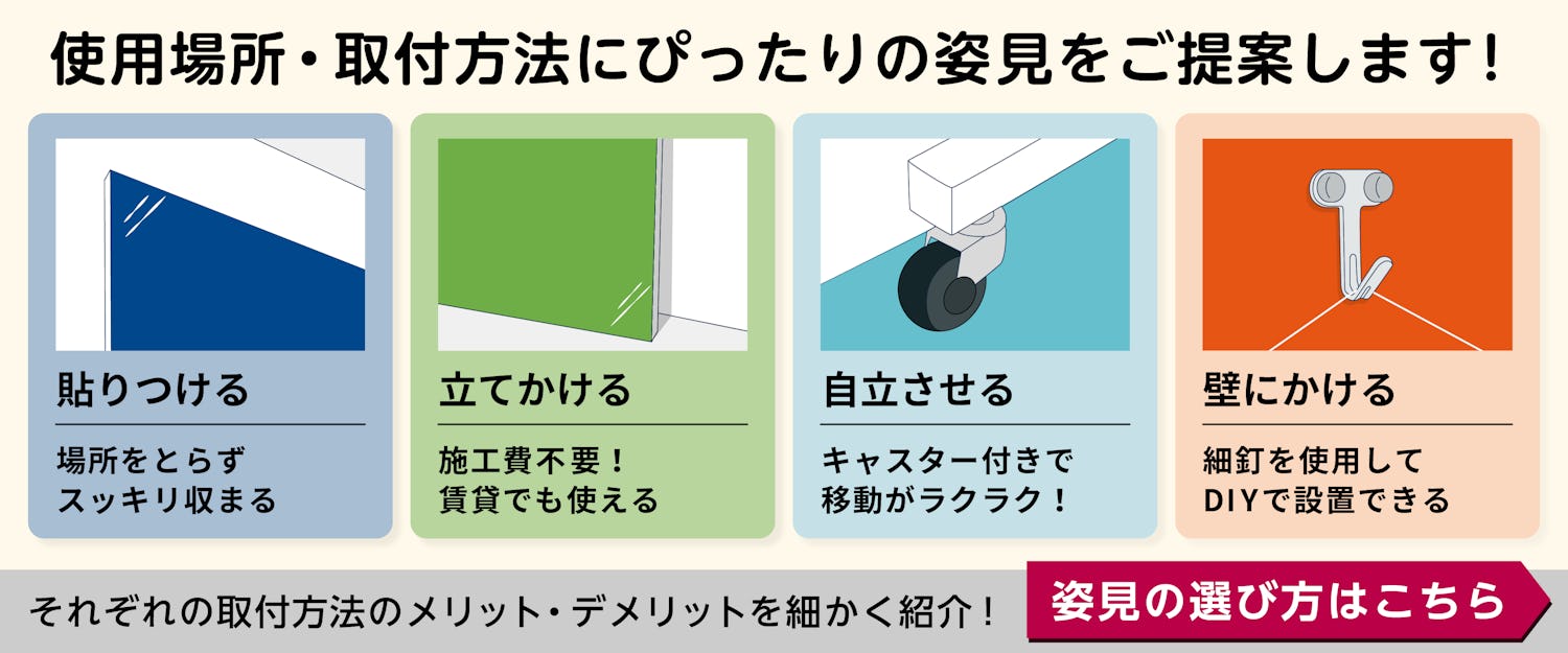 取付方法に合った鏡をご提案
