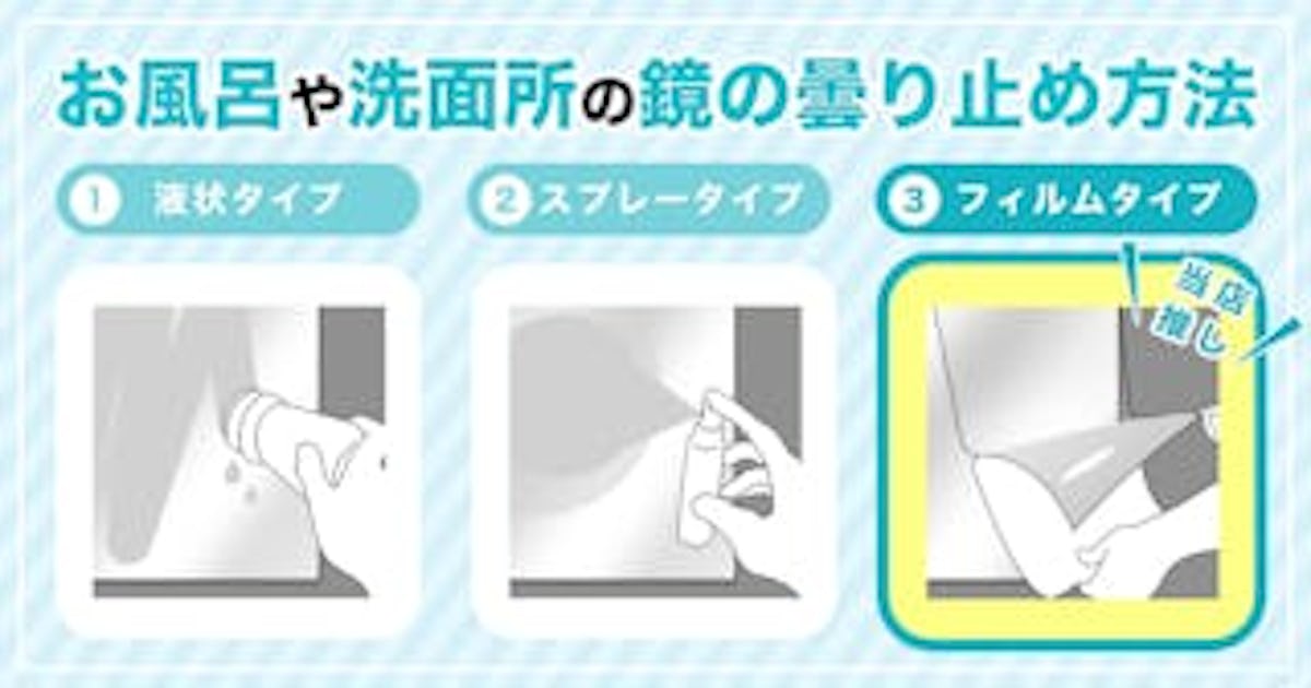 お風呂や洗面所の鏡の曇り止めに最適な方法