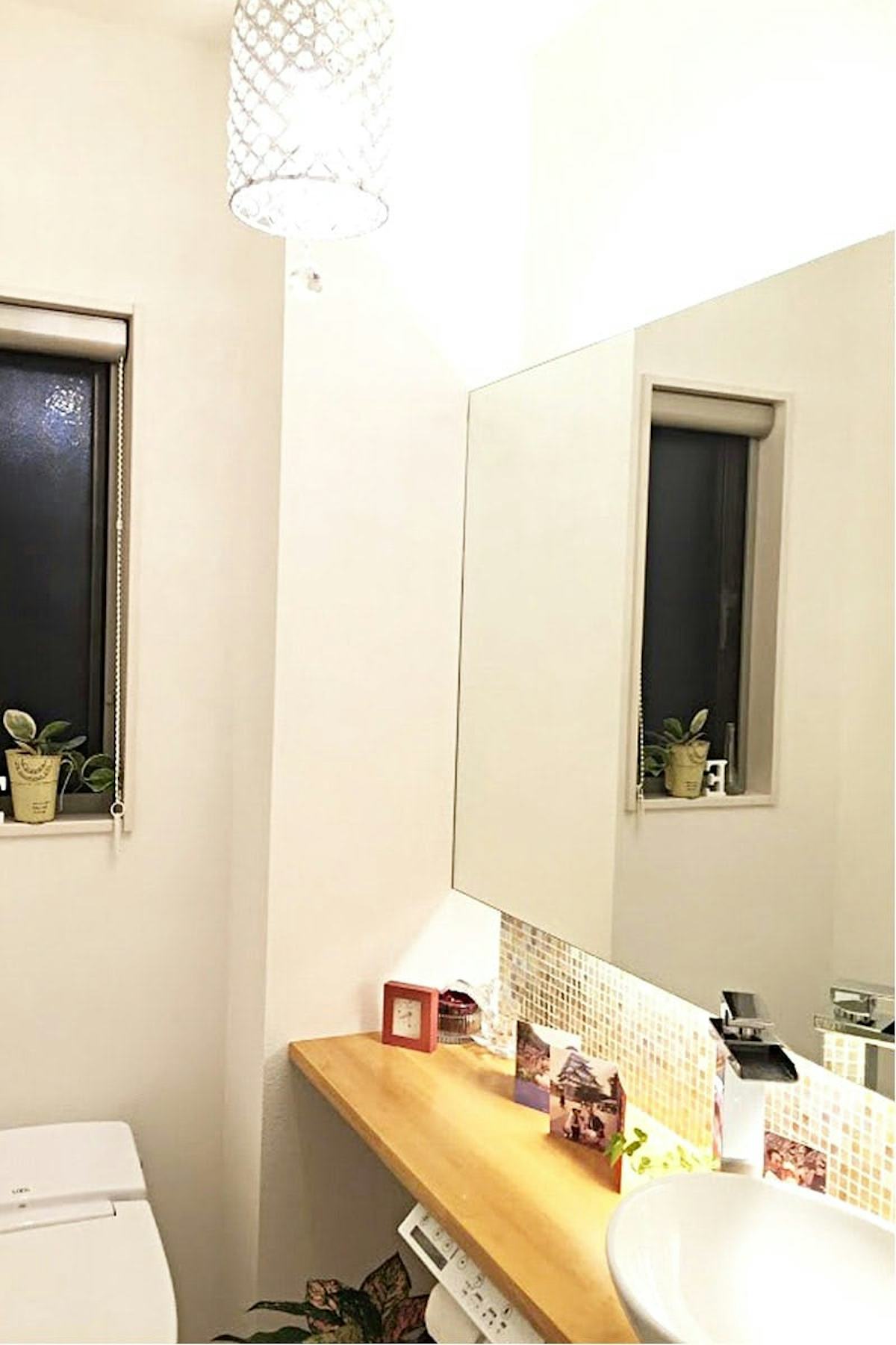 トイレ壁面に「ガラスミラー(5ミリ)」を設置したI様の事例(4)