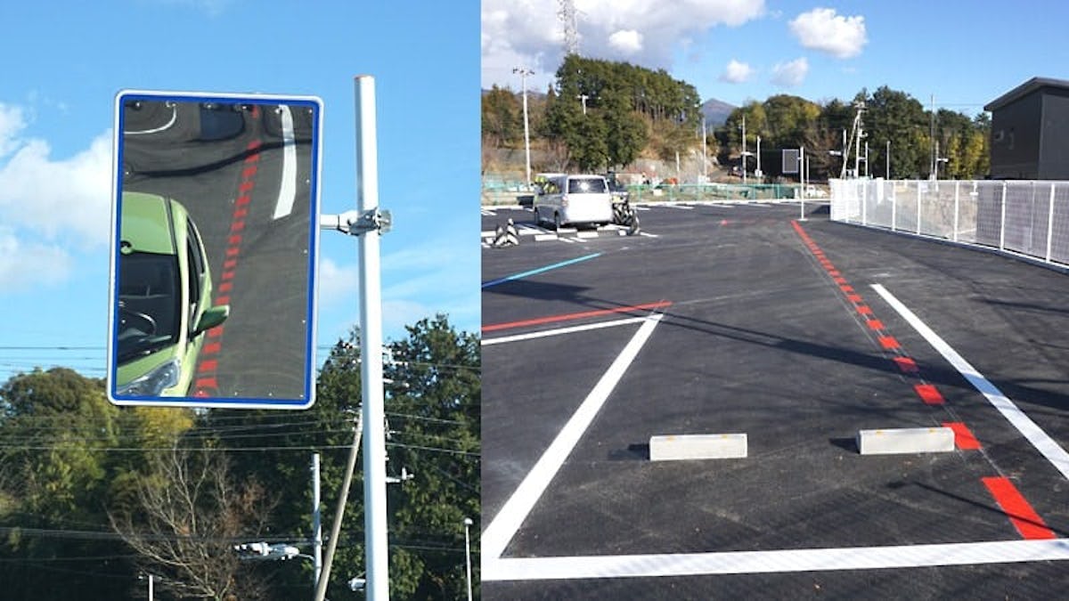 お客様事例 : 自動車学校の車庫入れ練習に！割れない・錆びない「ステンレスミラー」を使用した事例(静岡県富士市 S自動車学校様)