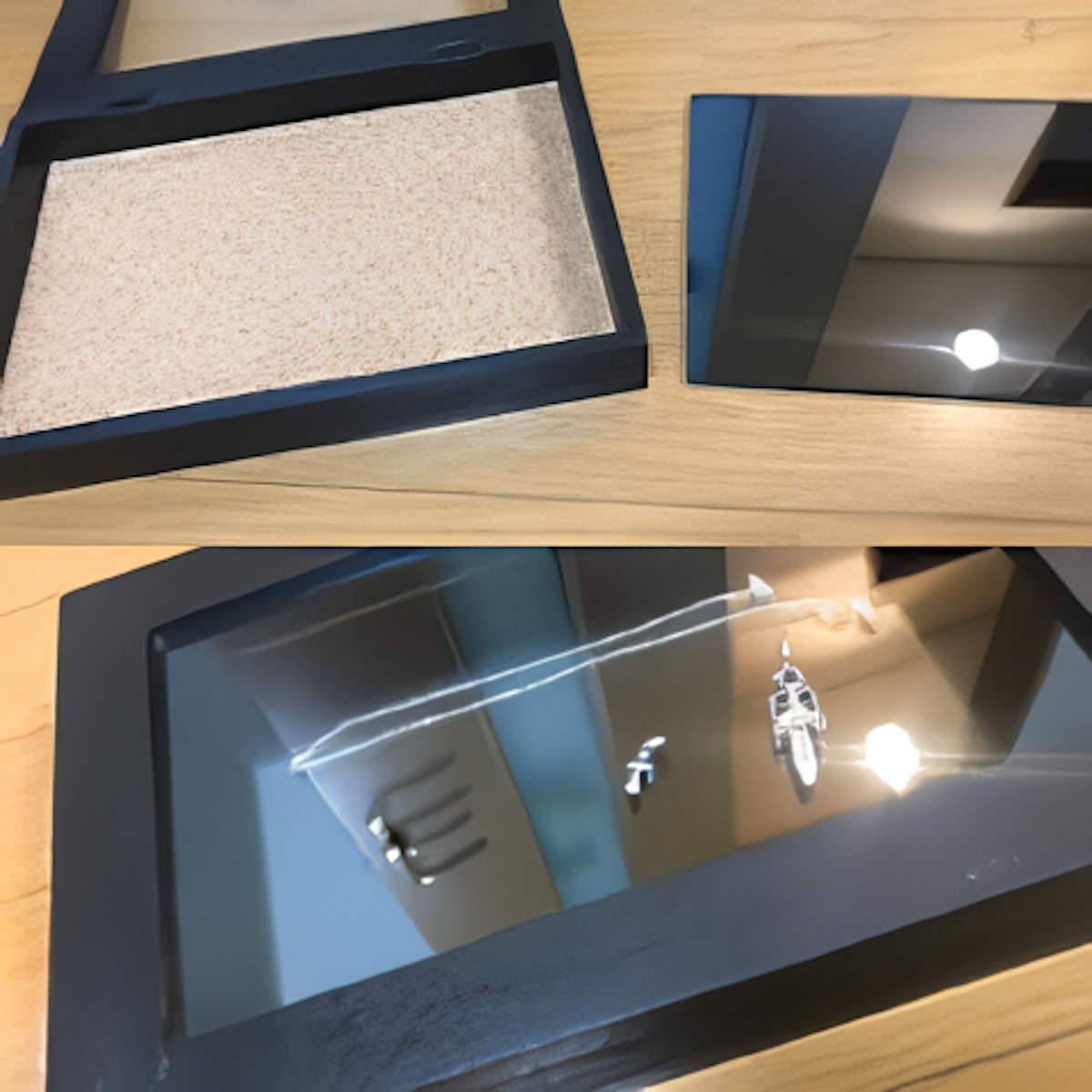 アクセサリーボックスの敷板に使用した「色ミラー」(1)