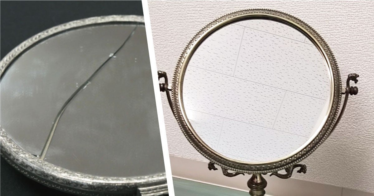 お客様事例 : お気に入りの鏡を割れ変えを行った事例(兵庫県I様)