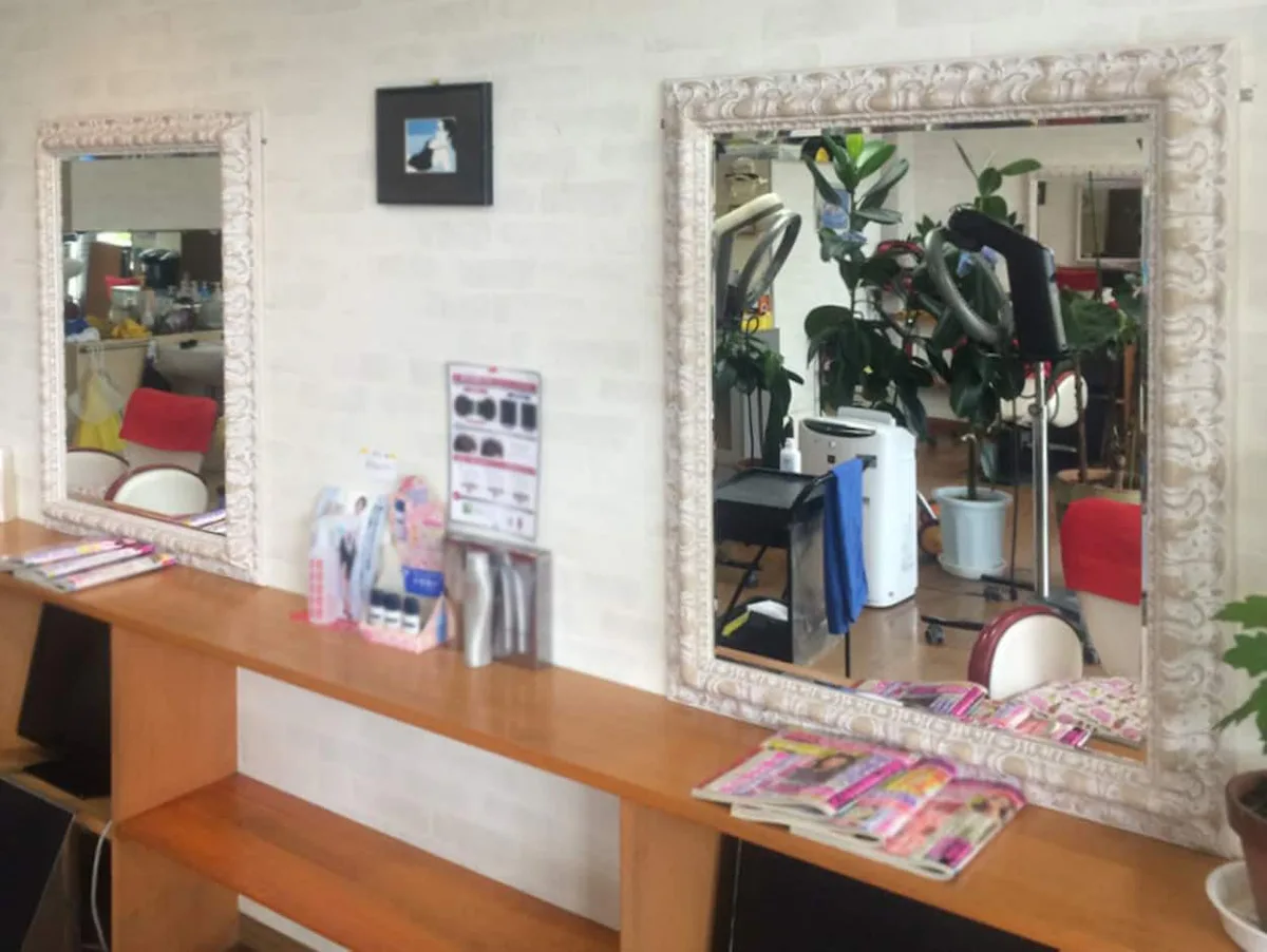 美容室で使用したアンティークミラー(72-9091)