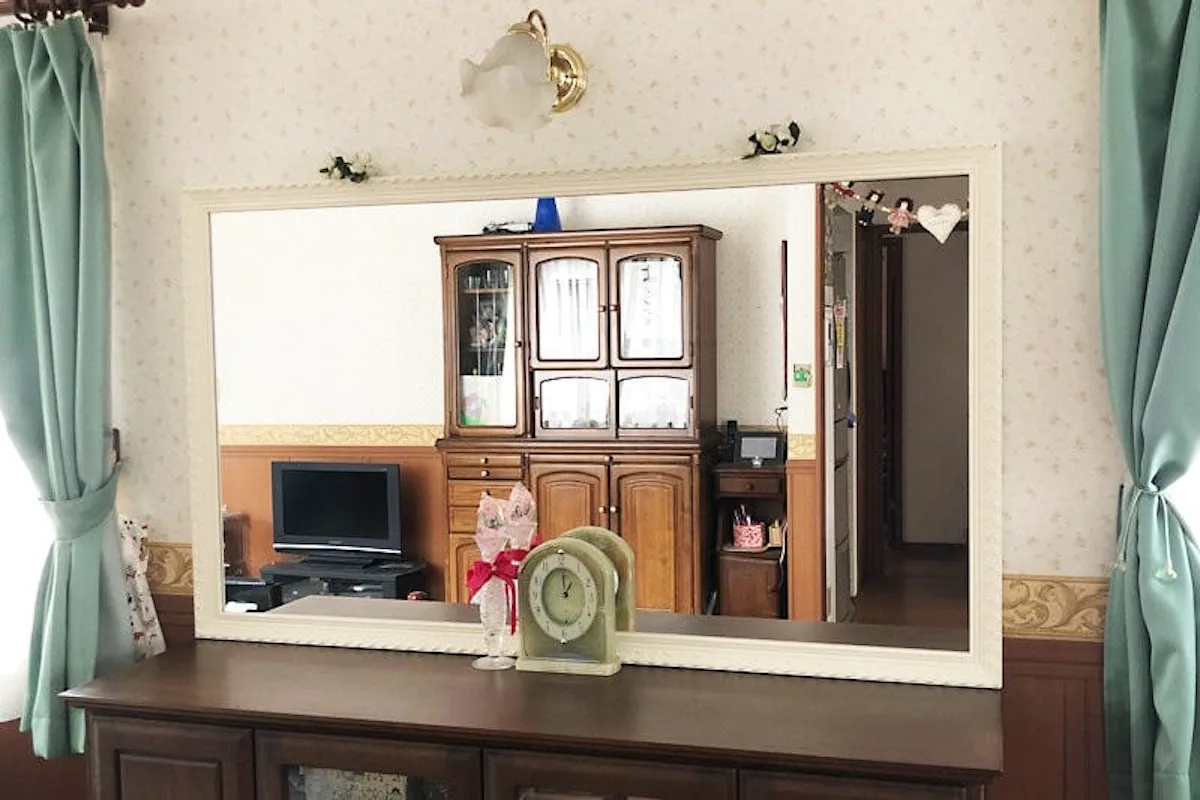 姿見に使用したアンティークミラー-1