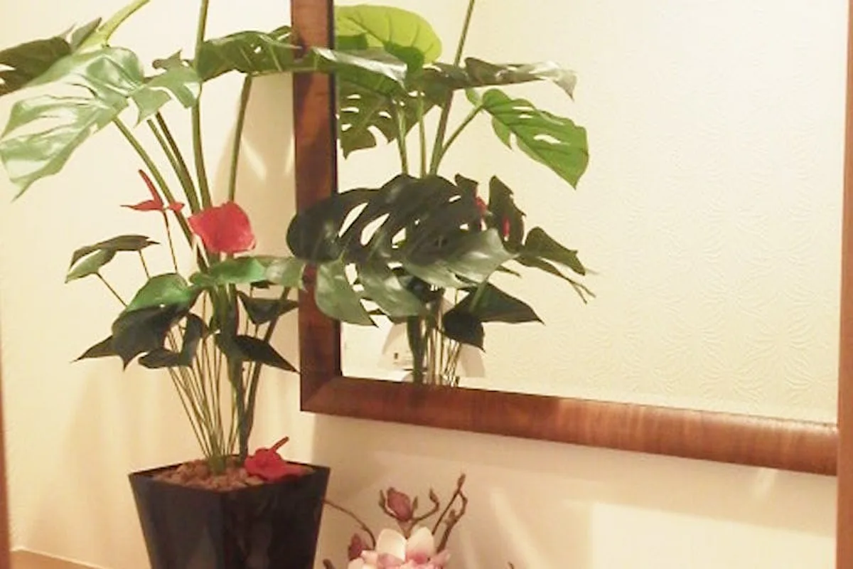 お手洗いの姿見に アジアンミラーシリーズ「22-6820」を使用した事例 (静岡県藤枝市 T様)