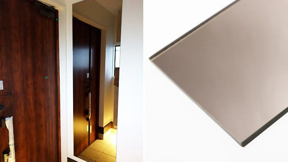 玄関姿見のお客様の事例／ブロンズミラー