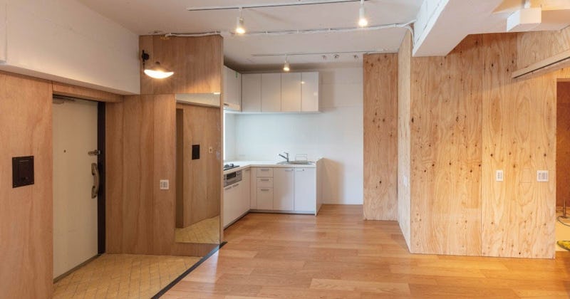 マンションの玄関姿見のお客様事例／ガラスミラー