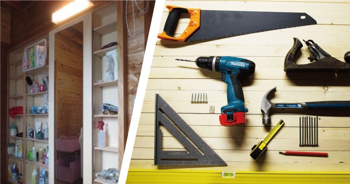 お客様事例 : 扉をDIY！収納棚に姿見を取り付けた事例(新潟県T様)