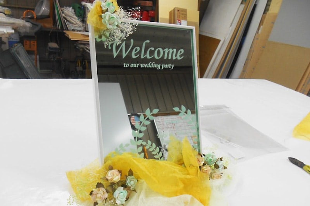 ウェルカムボードに使用した「ガラスミラー」(4)