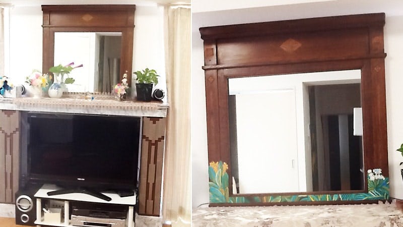 マントルピースをDIY！思い出の品を「置き鏡」に再利用した事例(東京都江戸川区 K様)