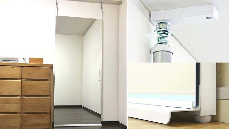 お部屋の姿見に！施工不要の「壁ミラー つっぱりタイプ」を設置した事例(福井県福井市 A様)