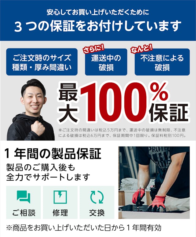 【当社サービスの紹介】3つの保証+1年保証