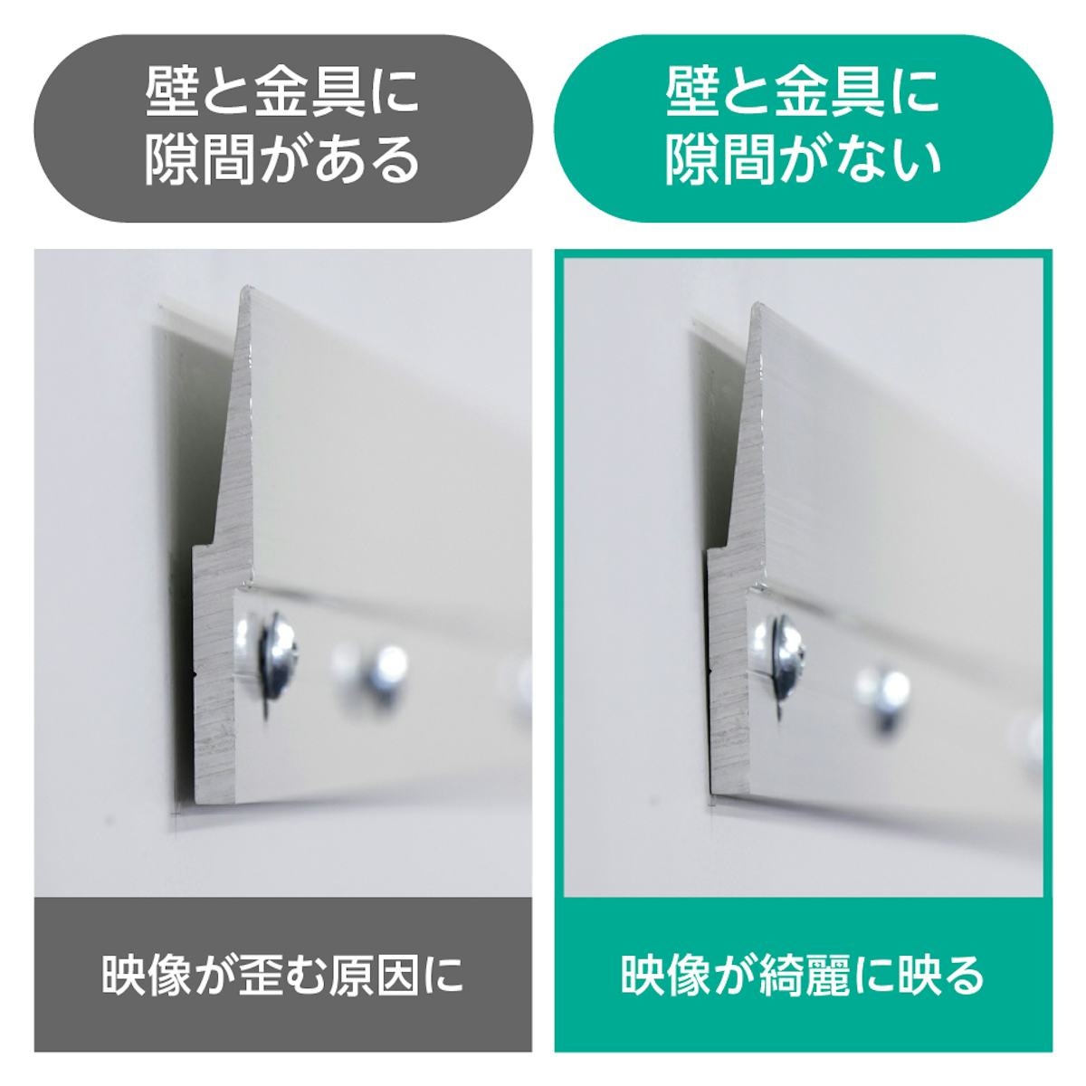 薄型のウォールミラー「OKミラー」を、ドッコ式金具で壁掛けする際の注意点