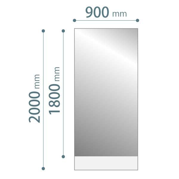 パネルミラー ハイトップタイプ(PREMIUM BLACK) 幅90×高さ200センチ 