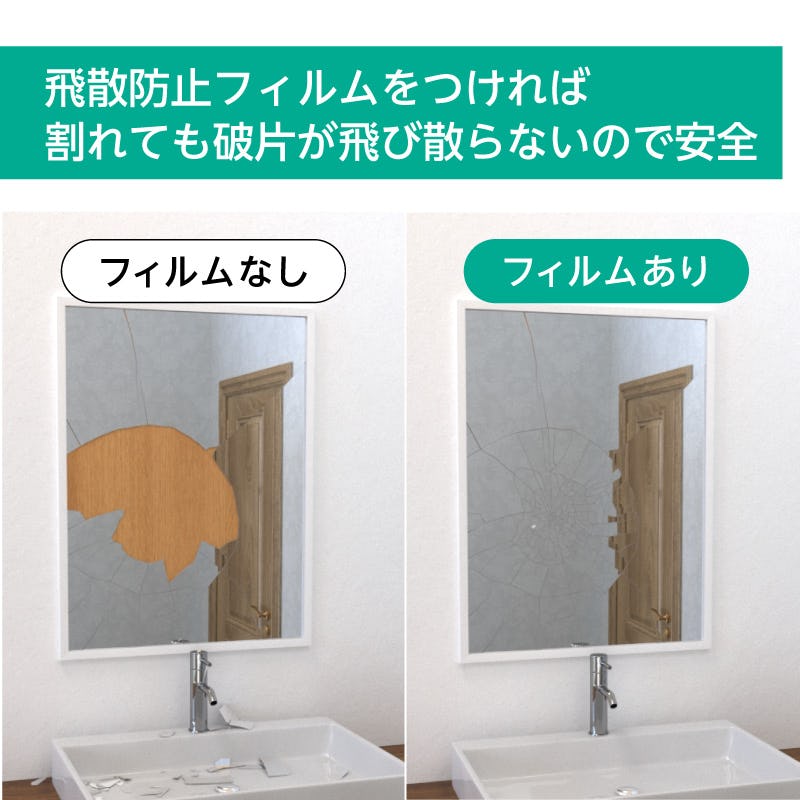 防湿ミラーHG(No.14) 幅35×高さ60センチ×厚み5ミリ｜鏡の販売.com