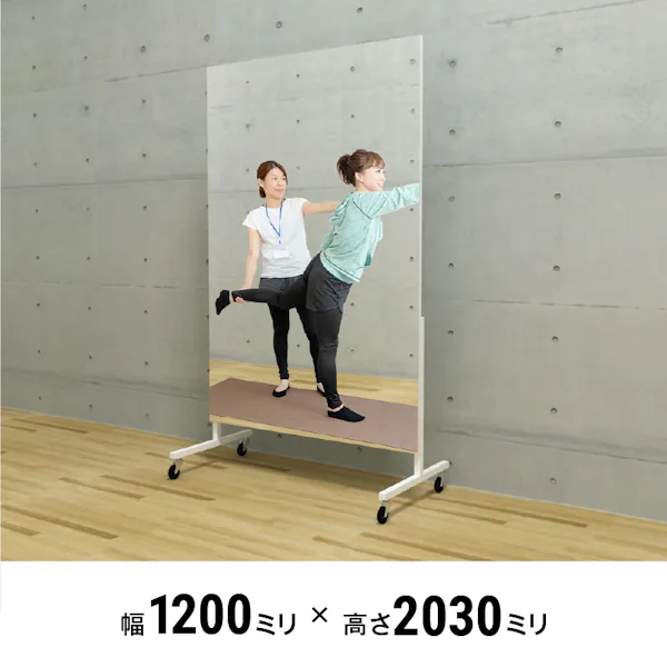 移動式スポーツミラー スタジオタイプ 幅120×高さ203センチ｜鏡の販売.com
