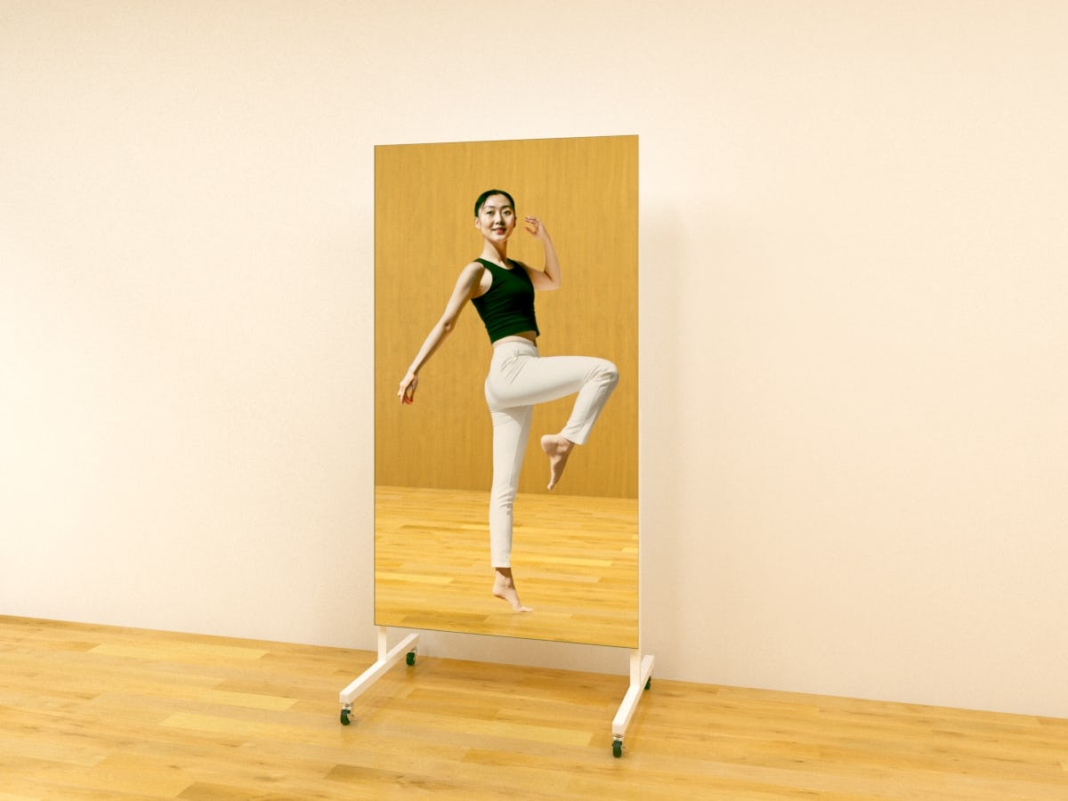 ダンス用 移動式ミラー 幅90×高さ185センチ｜鏡の販売.com