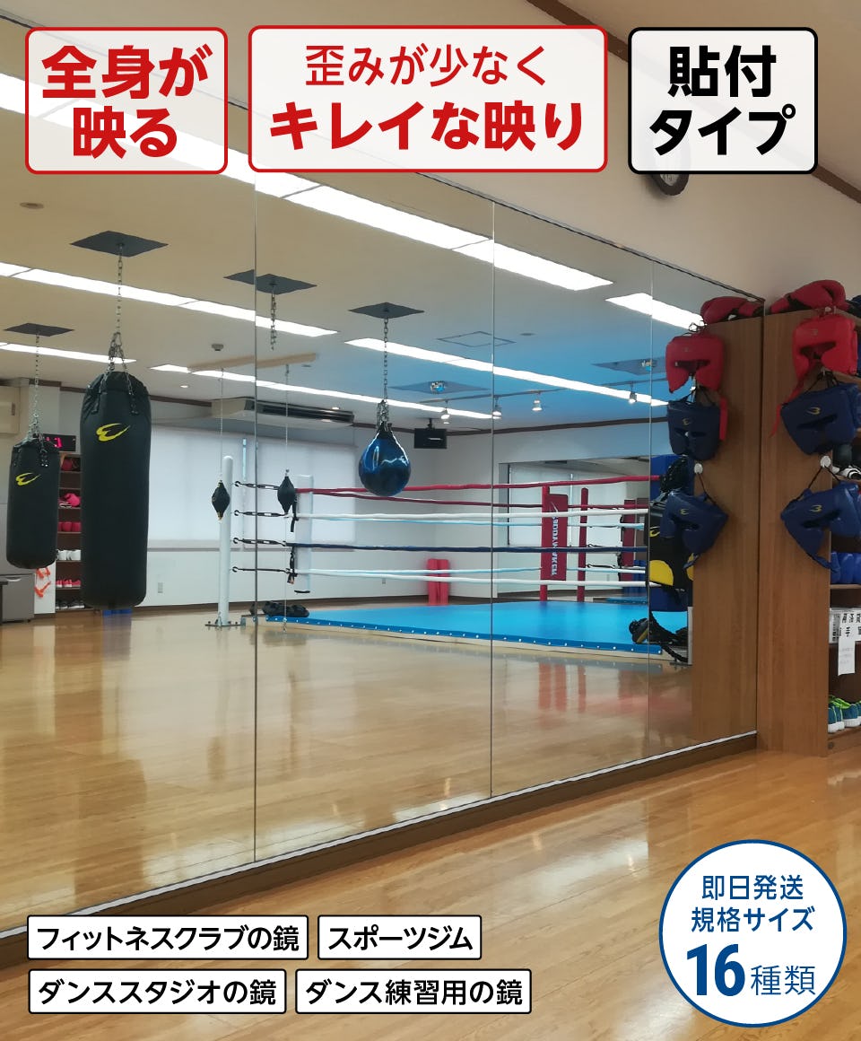 大型ミラー(大きい鏡)／ダンススタジオ等におすすめな鏡の通販・施工
