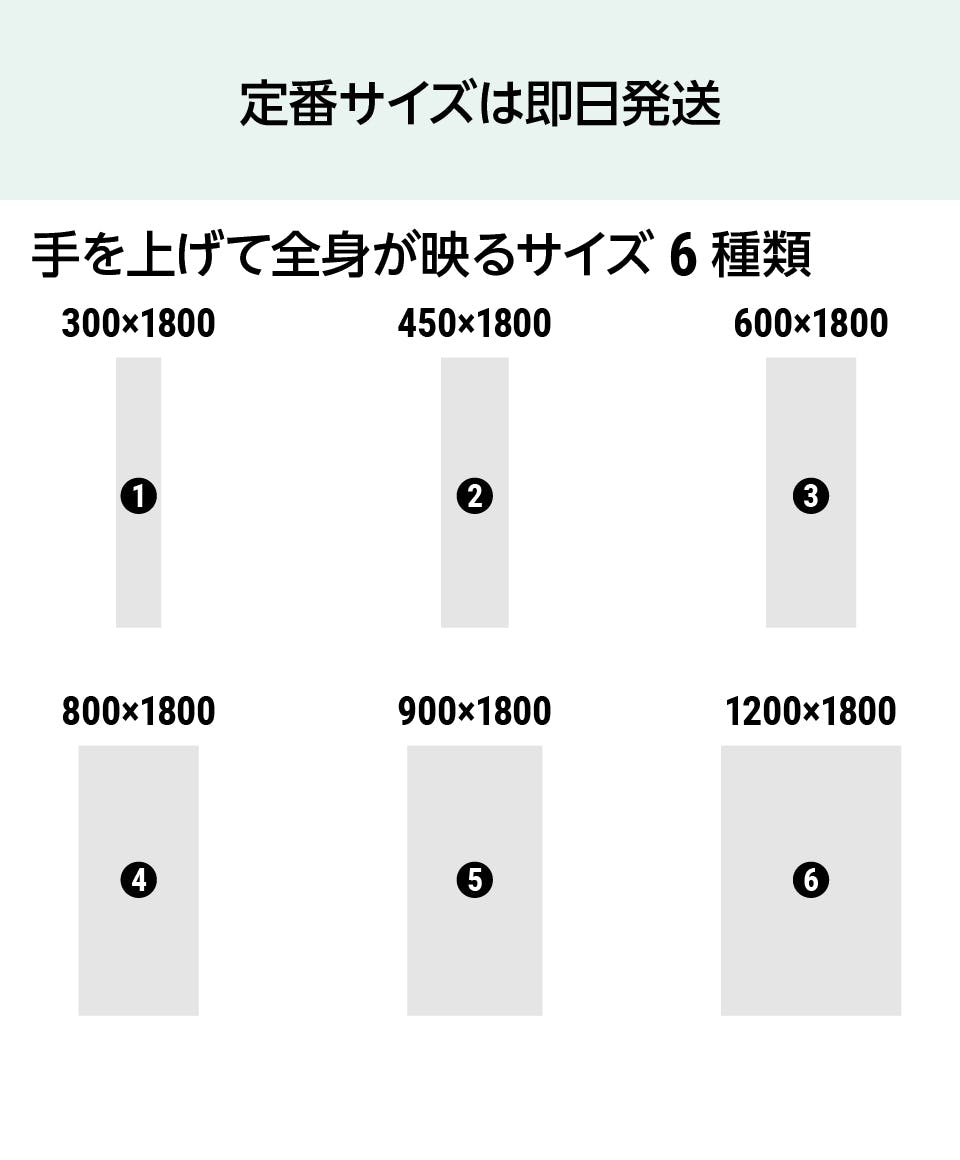 ミラー コレクション 映るサイズ