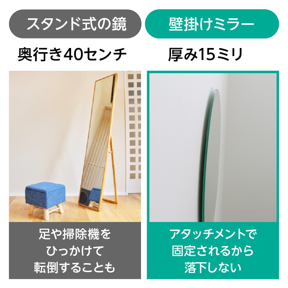 ミラー壁掛け立て掛けどちらも可能42×30 ミラー壁掛け立て掛けどちらも可能42×30
