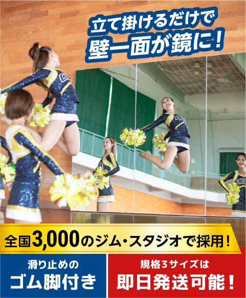 パネルミラーの販売】ダンス・ジム用に／簡単設置の大型鏡｜鏡の販売.com