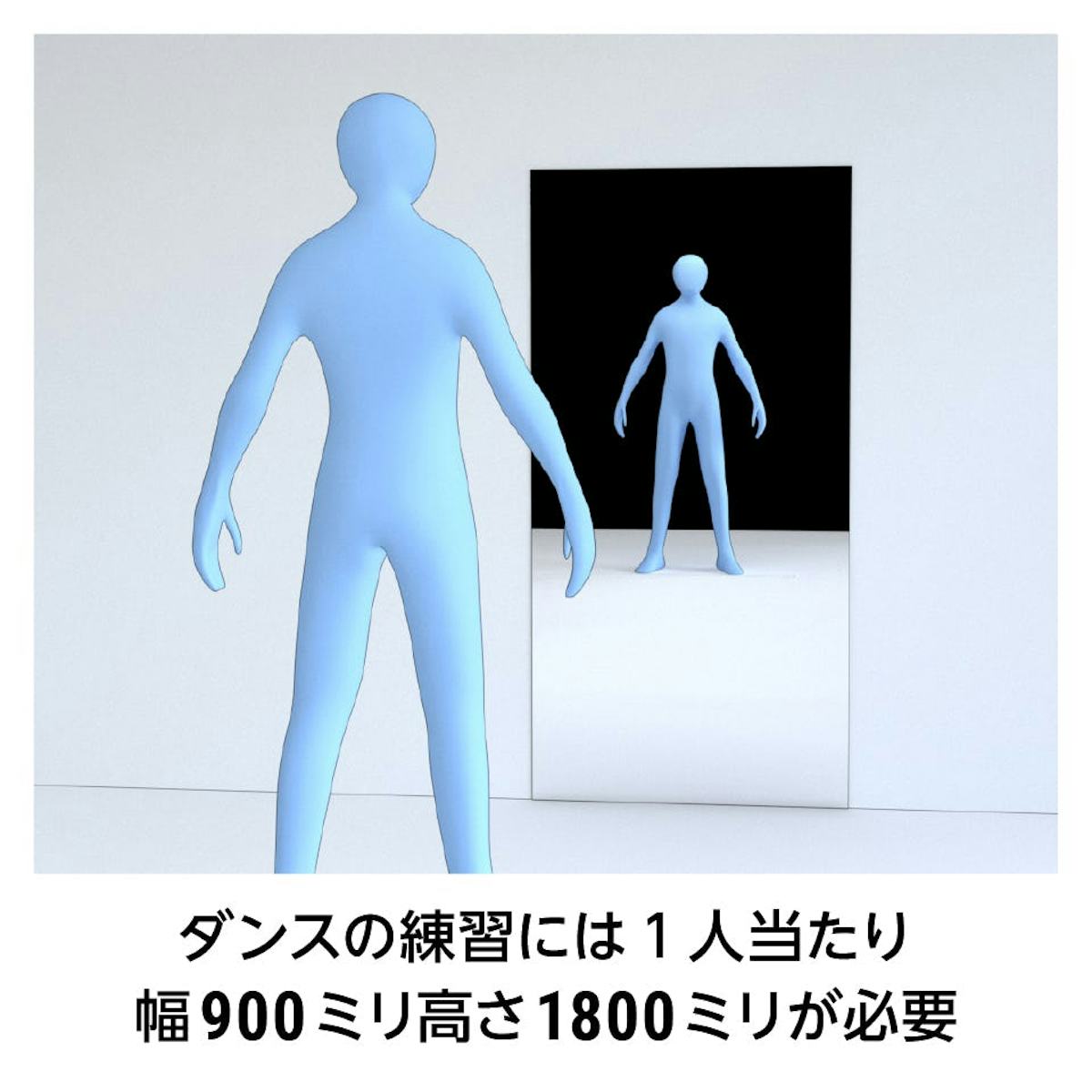 ダンス用 割れないミラー - 90×180センチで全身が映る